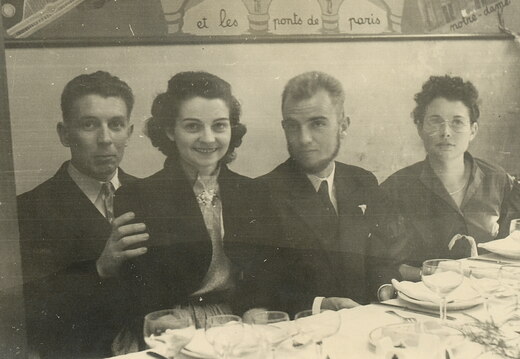 René et Ginette Cadel Andrée Canivet en 1950